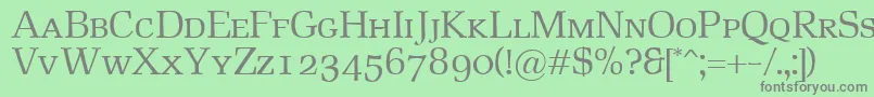 フォントRustikaSc – 緑の背景に灰色の文字