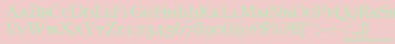 RustikaSc Font – Green Fonts on Pink Background