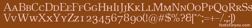 RustikaSc Font – Pink Fonts on Brown Background