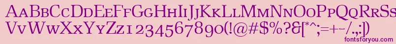 Więcej informacji o czcionce RustikaSc Czcionka RustikaSc – fioletowe czcionki na różowym tle