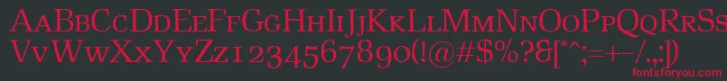 RustikaSc Font – Red Fonts on Black Background
