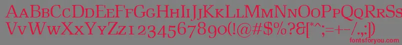 RustikaSc Font – Red Fonts on Gray Background