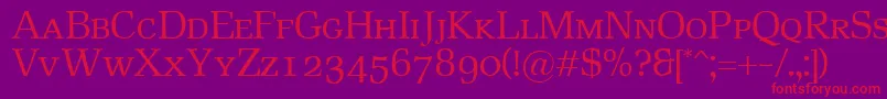 RustikaSc Font – Red Fonts on Purple Background