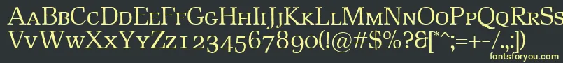 フォントRustikaSc – 黒い背景に黄色の文字