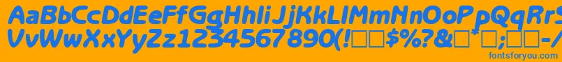 OptasiasskBoldItalic Font – Blue Fonts on Orange Background