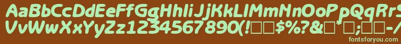 OptasiasskBoldItalic Font – Green Fonts on Brown Background