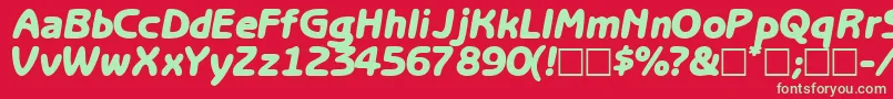 OptasiasskBoldItalic Font – Green Fonts on Red Background