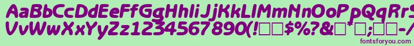 OptasiasskBoldItalic Font – Purple Fonts on Green Background