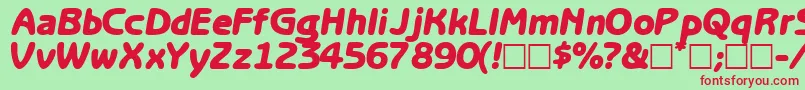 OptasiasskBoldItalic Font – Red Fonts on Green Background