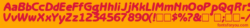 OptasiasskBoldItalic-Schriftart – Rote Schriften auf orangefarbenem Hintergrund