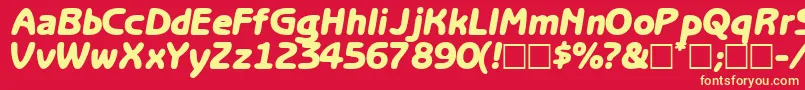 OptasiasskBoldItalic Font – Yellow Fonts on Red Background