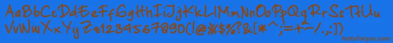Police AtofontRegular – polices brunes sur fond bleu