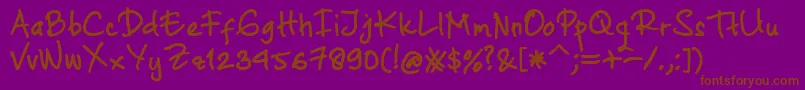 Fonte AtofontRegular – fontes marrons em um fundo roxo