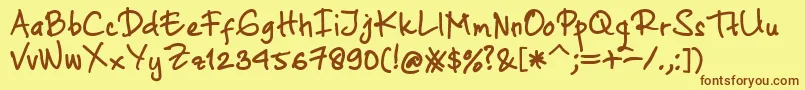 AtofontRegular Font – Brown Fonts on Yellow Background