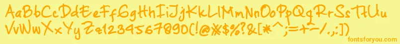 fuente AtofontRegular – Fuentes Naranjas Sobre Fondo Amarillo