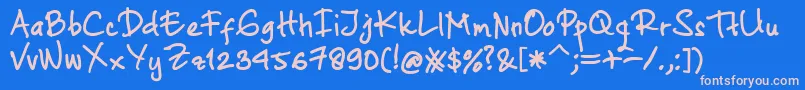 Police AtofontRegular – polices roses sur fond bleu