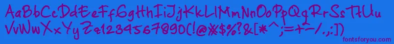 Police AtofontRegular – polices violettes sur fond bleu
