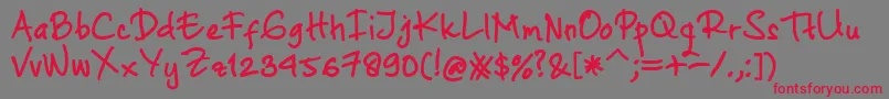 Czcionka AtofontRegular – czerwone czcionki na szarym tle