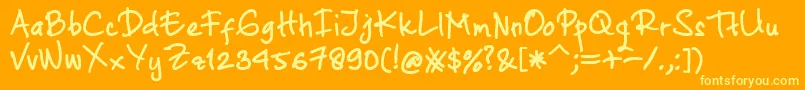 Czcionka AtofontRegular – żółte czcionki na pomarańczowym tle