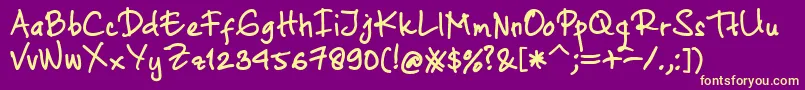 Шрифт AtofontRegular – жёлтые шрифты на фиолетовом фоне