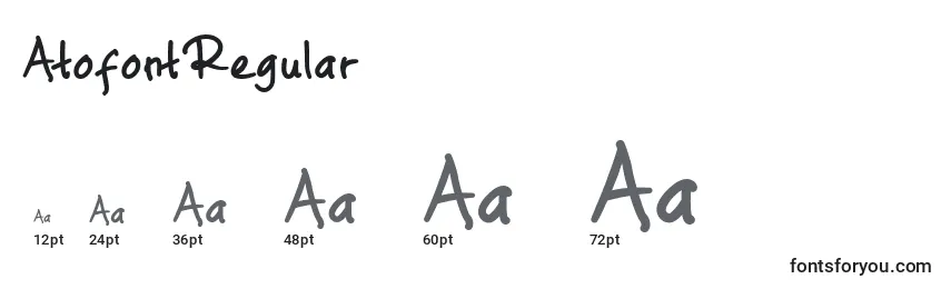 Размеры шрифта AtofontRegular
