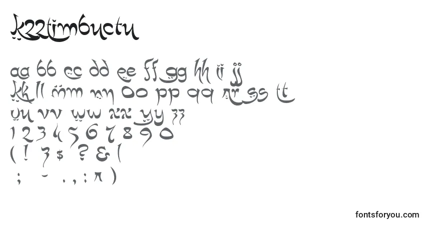 Schriftart K22Timbuctu – Alphabet, Zahlen, spezielle Symbole