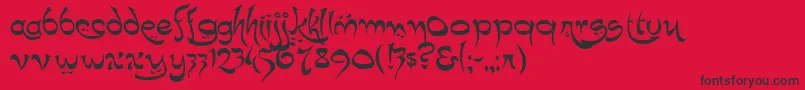 K22Timbuctu Font – Black Fonts on Red Background