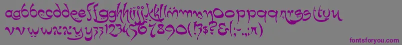 K22Timbuctu Font – Purple Fonts on Gray Background