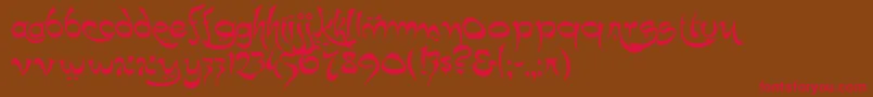 K22Timbuctu Font – Red Fonts on Brown Background