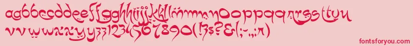 K22Timbuctu Font – Red Fonts on Pink Background