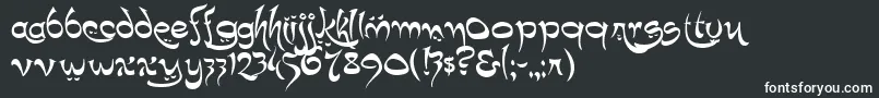 Шрифт K22Timbuctu – белые шрифты на чёрном фоне