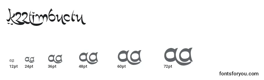 K22Timbuctu Font Sizes