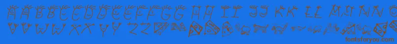 Kidskas Font – Brown Fonts on Blue Background