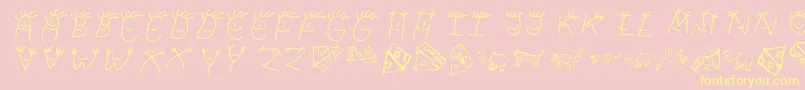 Kidskas Font – Yellow Fonts on Pink Background