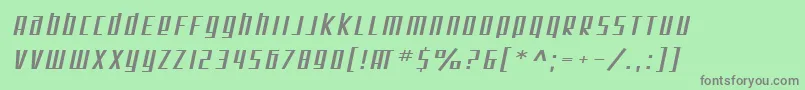 フォントSfSquareRootExtendedOblique – 緑の背景に灰色の文字