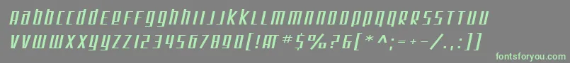 SfSquareRootExtendedOblique-fontti – vihreät fontit harmaalla taustalla