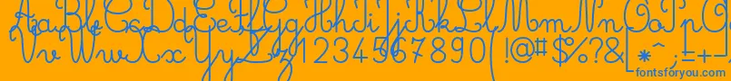 Gastondemo Font – Blue Fonts on Orange Background