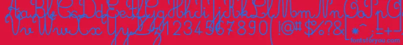 Gastondemo Font – Blue Fonts on Red Background