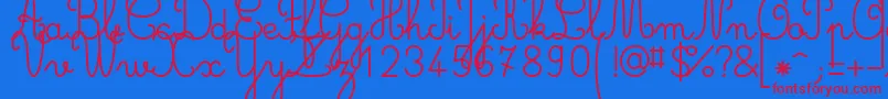 Gastondemo Font – Red Fonts on Blue Background