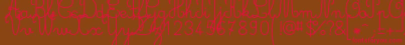 Gastondemo Font – Red Fonts on Brown Background