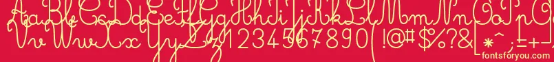 Gastondemo Font – Yellow Fonts on Red Background