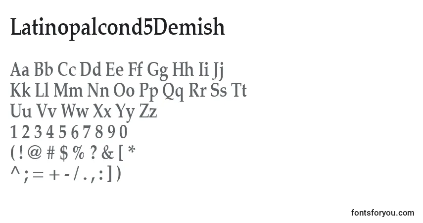 Latinopalcond5Demish Font – alphabet, numbers, special characters