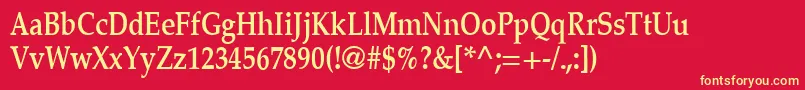 Latinopalcond5Demish Font – Yellow Fonts on Red Background