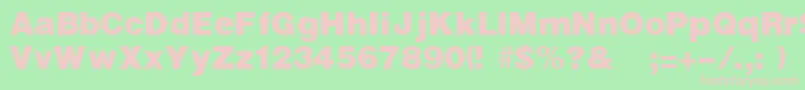 フォントHadaway – 緑の背景にピンクのフォント