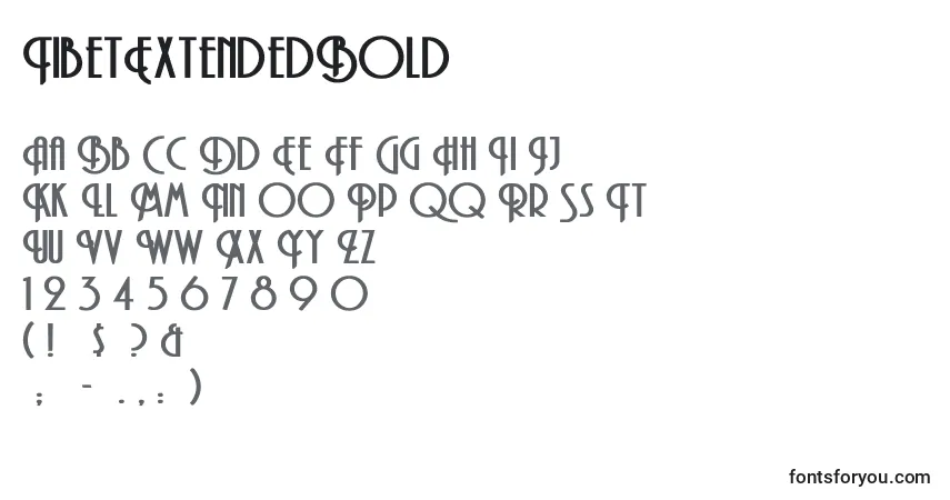 Schriftart TibetExtendedBold – Alphabet, Zahlen, spezielle Symbole