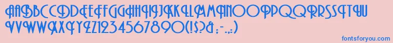 フォントTibetExtendedBold – ピンクの背景に青い文字