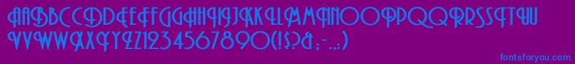 TibetExtendedBold Font – Blue Fonts on Purple Background