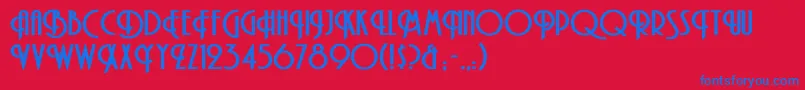 TibetExtendedBold Font – Blue Fonts on Red Background