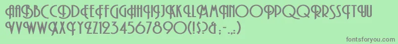 フォントTibetExtendedBold – 緑の背景に灰色の文字