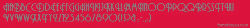 フォントTibetExtendedBold – 赤い背景に灰色の文字